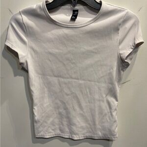 GAP Cream Ribbed Short Sleeve Top